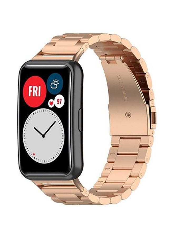 Metal Replacement Band For Huawei Watch Fit Rose Gold