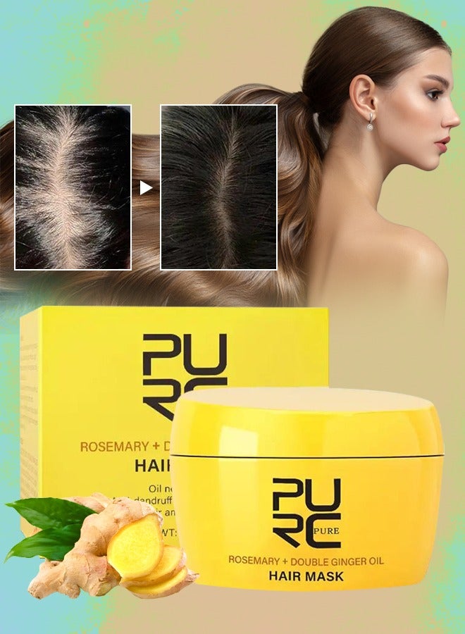 50g Rosemary & Double Ginger Oil Hair Mask Rosemary Hair Mask for Oil Nourishment Anti Dandruff Relieve Itching Repair & Thicken Hair Scalp Treatment & Helps Hair Growth with Rosemary