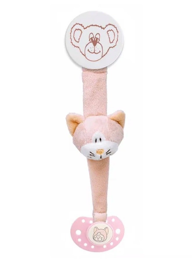 Teddykompaniet - Diinglisar Pacifier holder Cat - Pink 21 cm