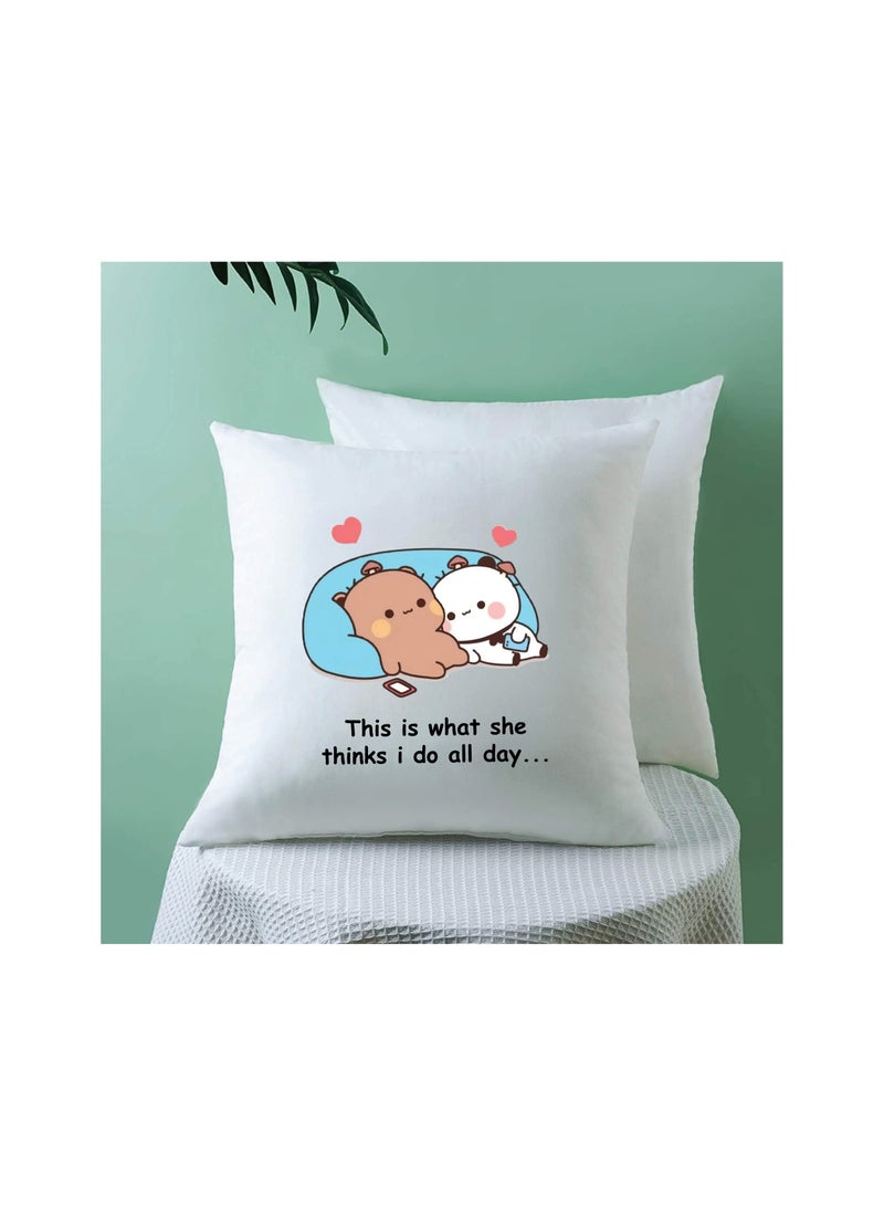 Cushion Cover and Ceramic Mug for Couples - Gift for Boy Friend - Gift for Girl Friend