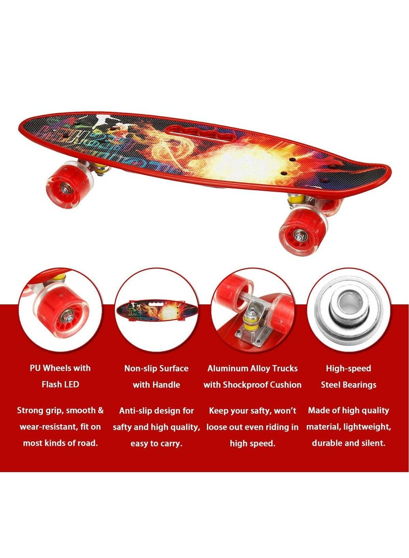 LED Skateboard  Mini Children's Skate Board Longboard Skate Board Flashing Wheels Skateboard