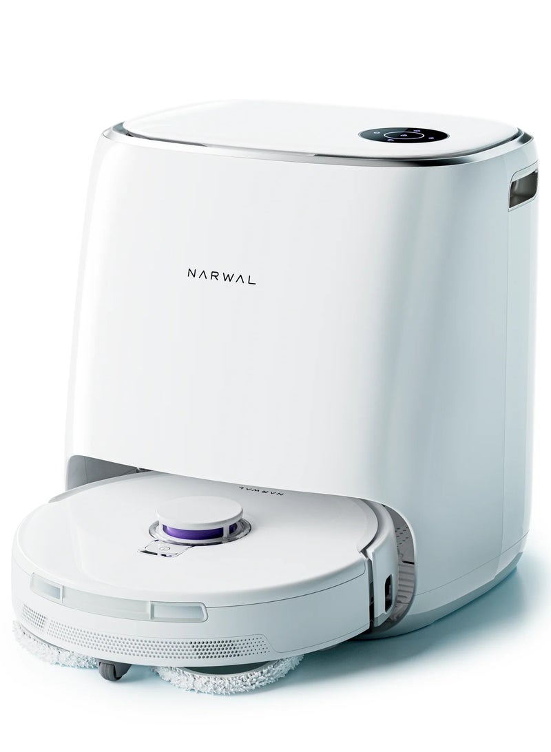 Narwal Freo Robotic Vacuum Cleaner Versatile Self Mop Clean with Dirt Sense and Auto Washing,White