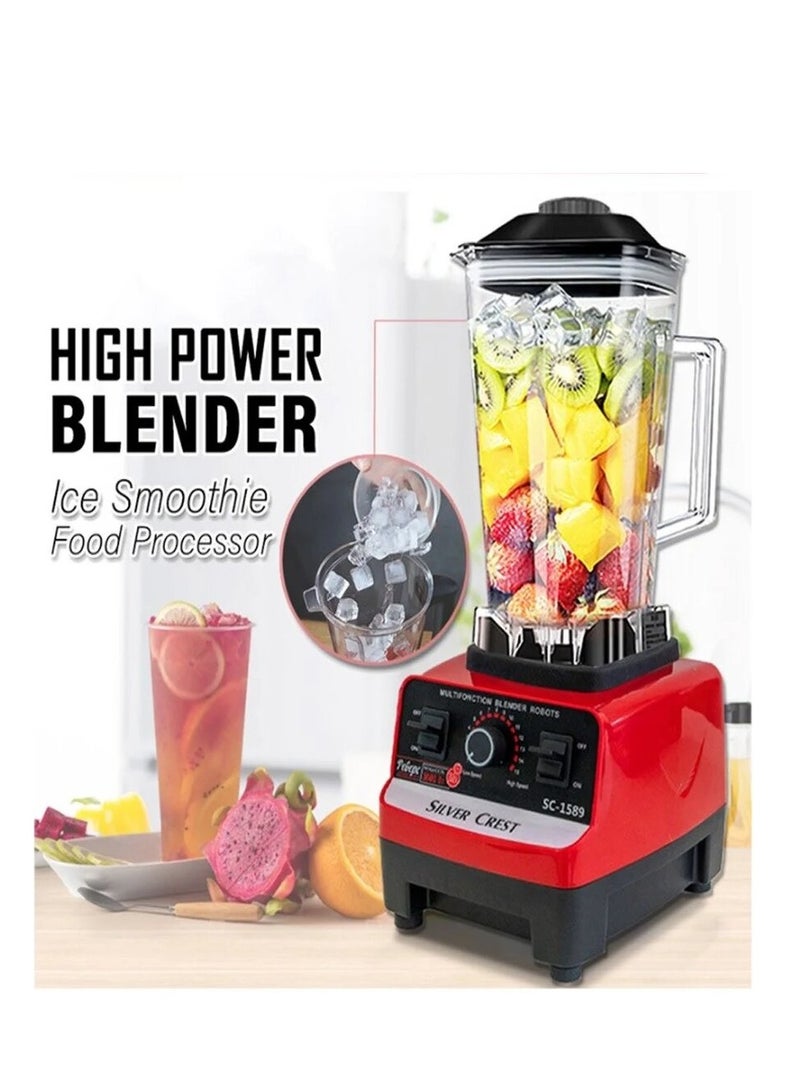 Slivers Criest Blender Professional Heavy Duty Commercial Mixer Juicer Speed Grinder and Ice Smoothies for Home & Shop use Double Jar (Red)