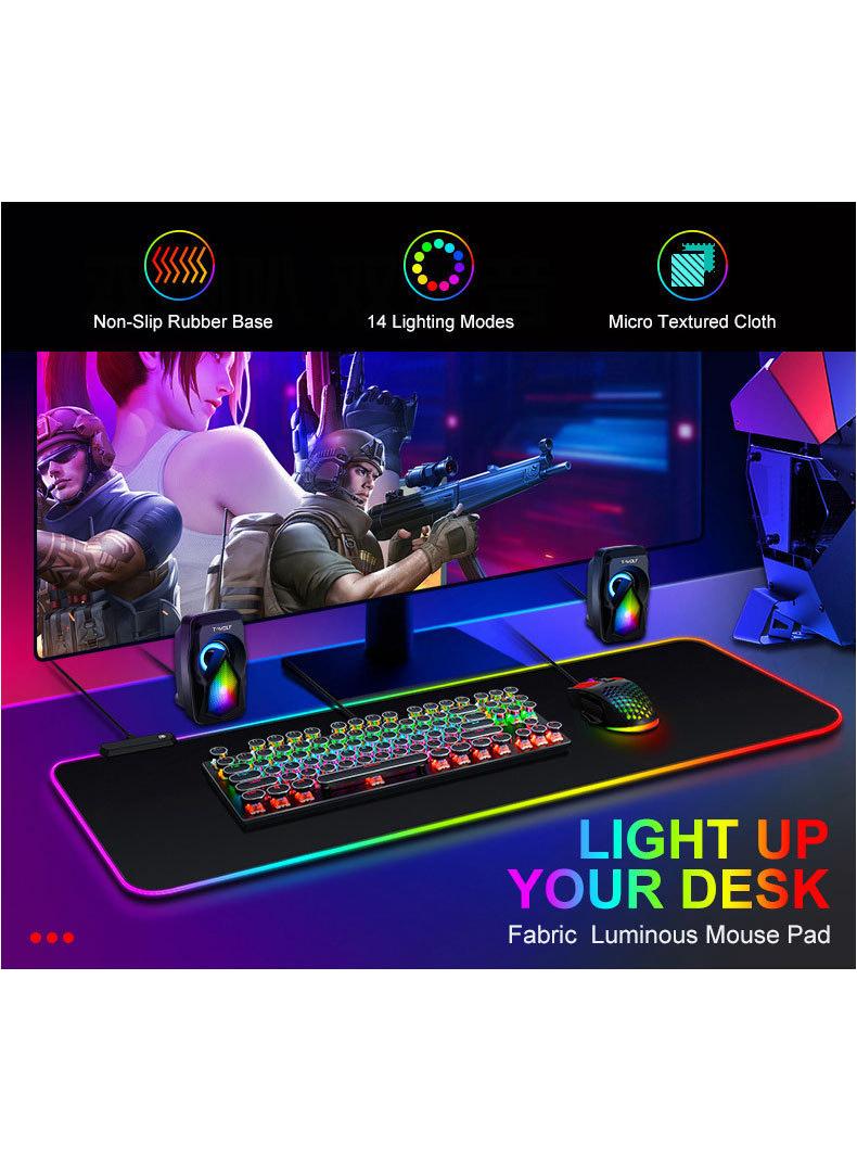 Luminescent Exclusive For Esports Games Gaming Mouse Pad Extended Large Mat Desk Pad Stitched Edges Mousepad Long Mouse Pad And Non-Slip Rubber Base Mice Pad 900X400X3mm