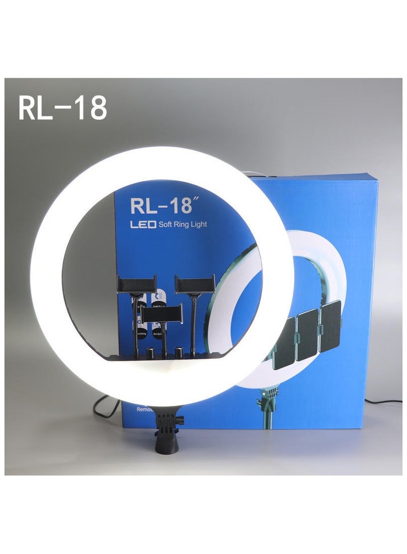 RL-18 LED Ring Light, 18 Inch Soft Ring Light for Smartphones, Camera, YouTube TikTok Videos with Tripod & 3 phone Holders
