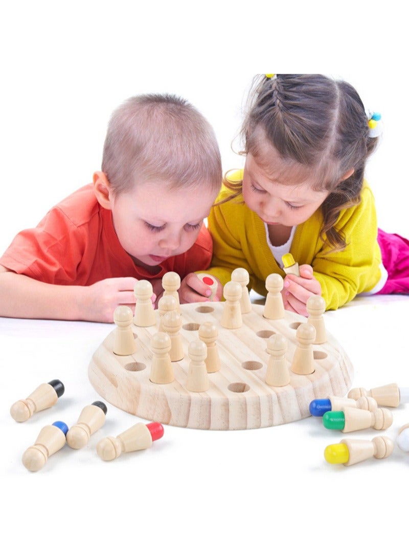 Children's Intelligent Toys Colorful Memory Chess Wooden Memory Matchstick Chess Game Early Educational Cognitive Ability Toy