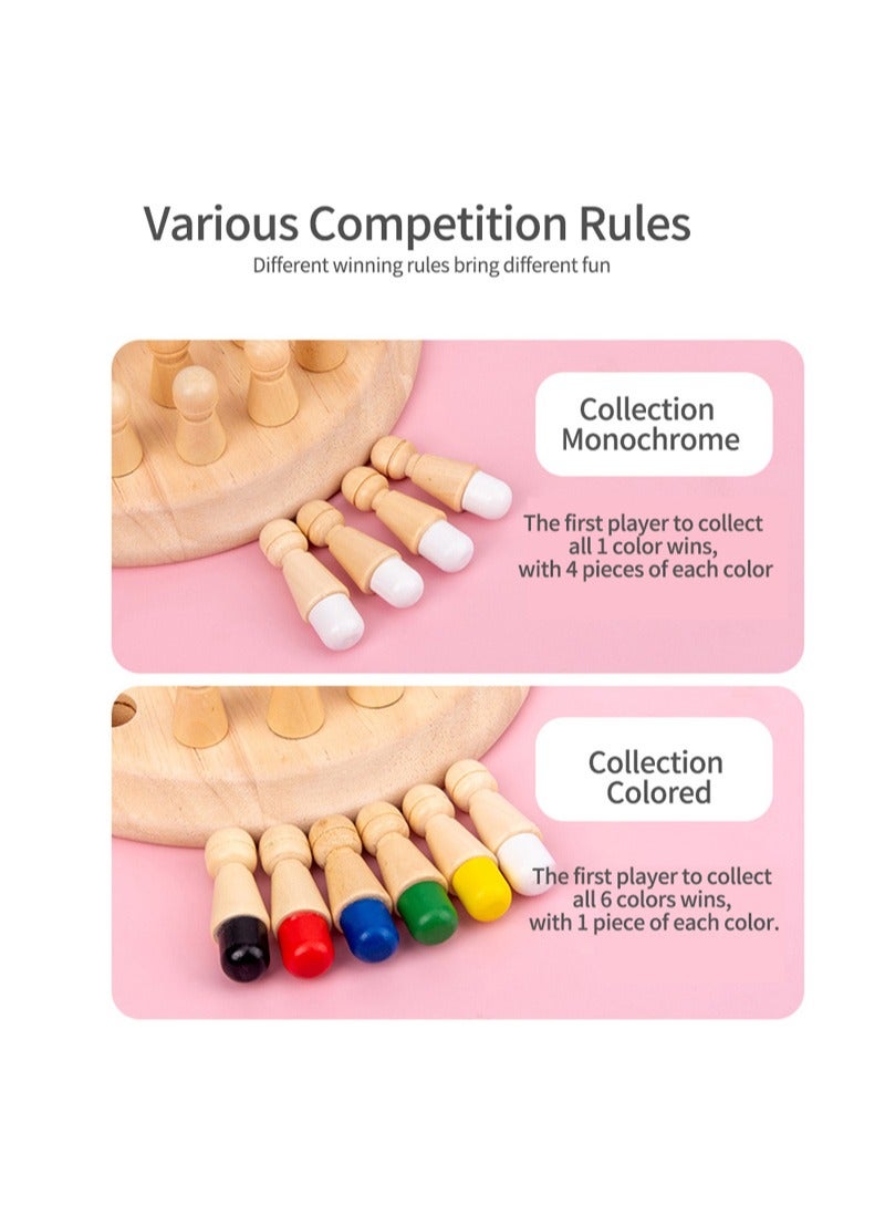 Children's Intelligent Toys Colorful Memory Chess Wooden Memory Matchstick Chess Game Early Educational Cognitive Ability Toy