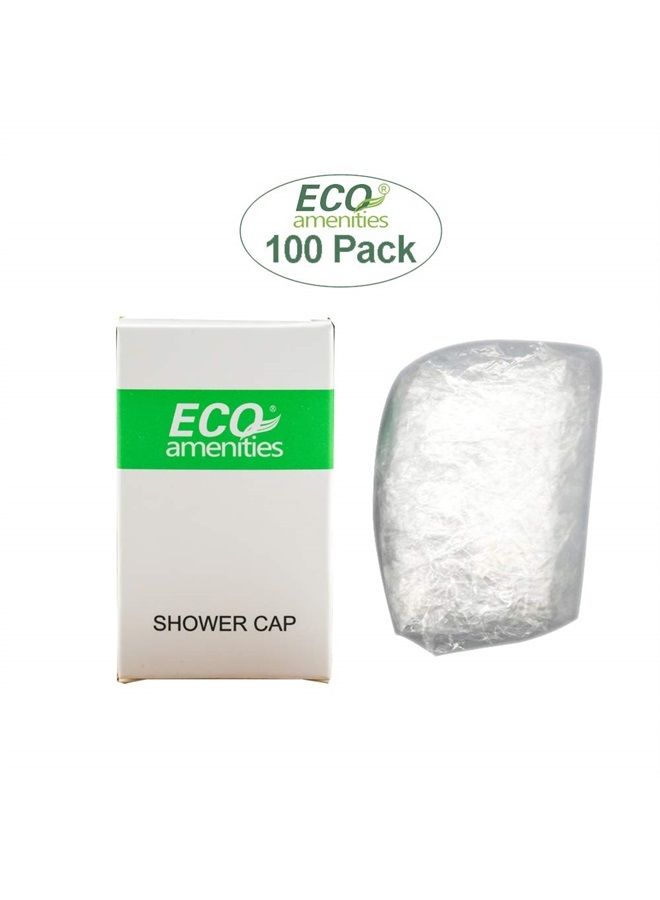ECO Amenities Disposable Shower Caps for Home Hotel Vacation Rental Hair Salon, Individually Boxed Package Full Size Adult, Case of 100