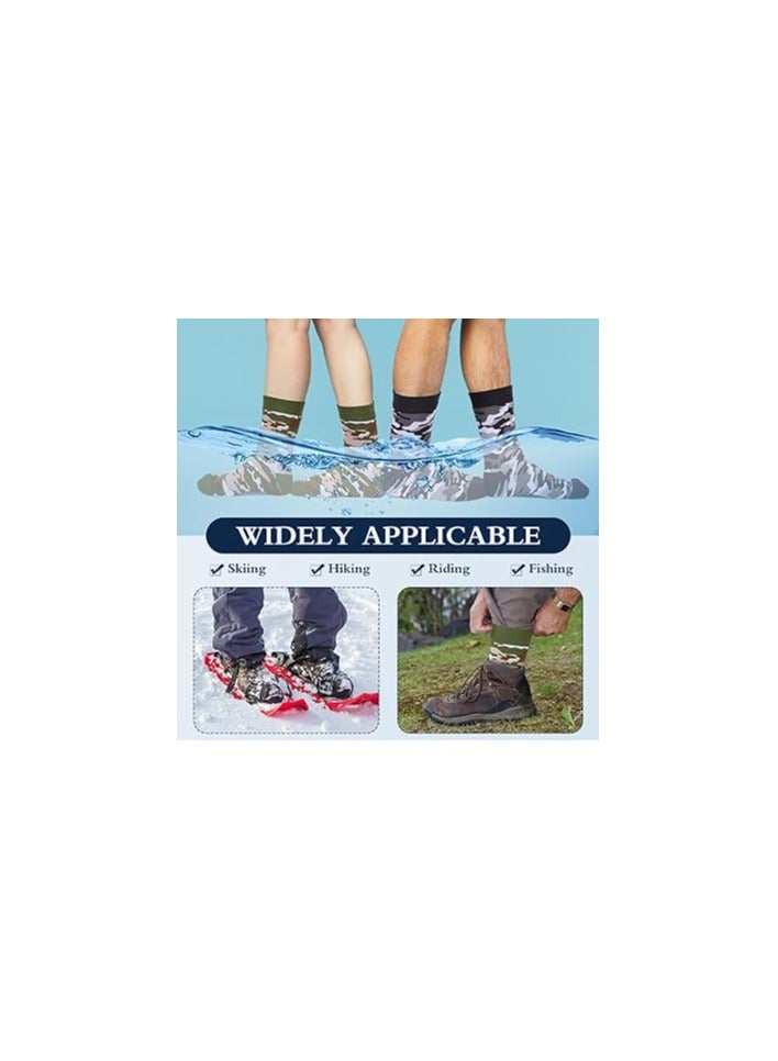 Waterproof Socks, 2 Pairs Unisex Waterproof Breathable Socks, Slim Waterproof Socks, Outdoor Camping Skiing Hiking Wading Fishing Cycling Golf Socks for Men Women(M)(40-42)