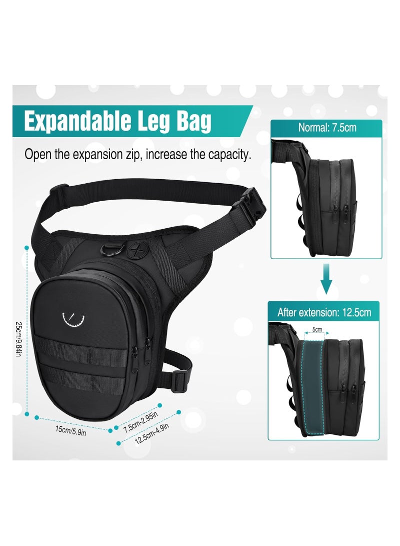 Drop Leg Bag, Men Women Leg Pouch, Tactical Motorcycle Thigh Bag, for Women with Leg Strap Thigh Wallet, Waterproof Outdoor Fanny Pack Camping Hiking Cycling Riding, Casual Leg Pack Waist Leg Bag