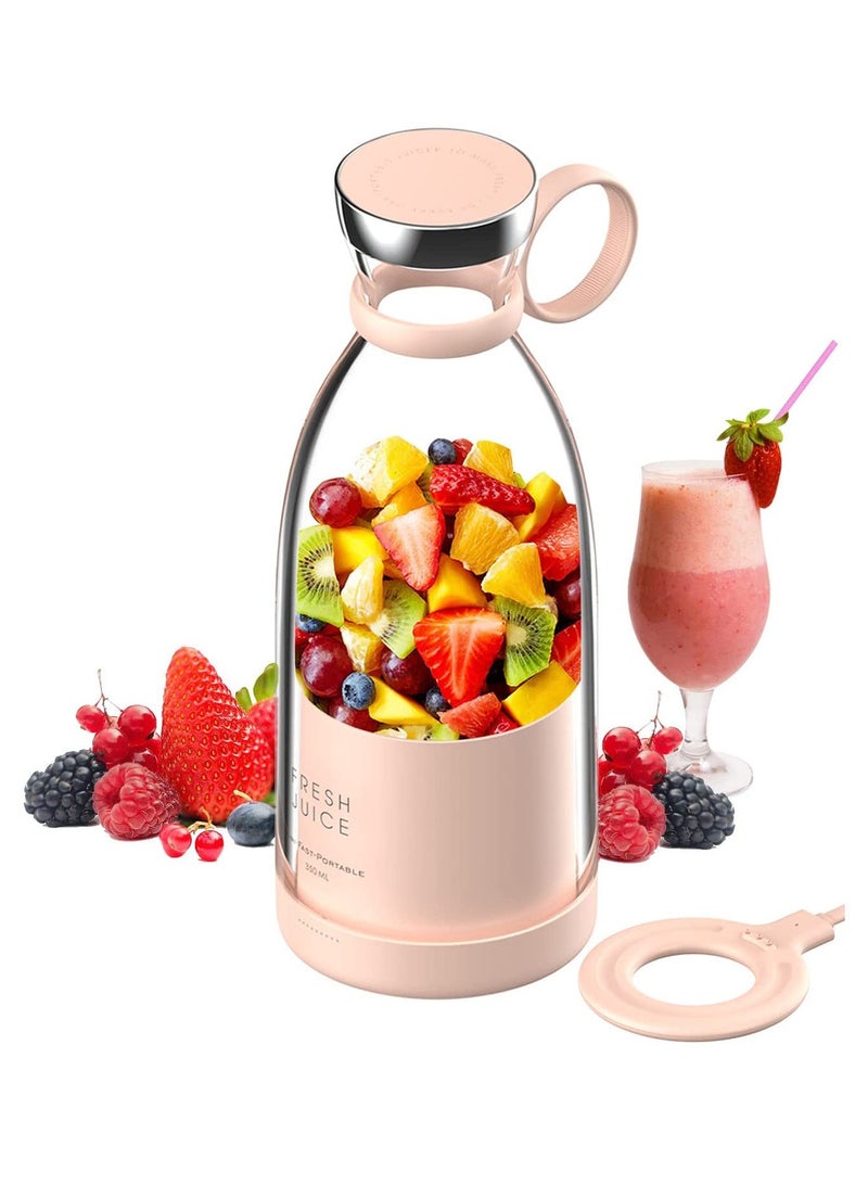 Portable USB Rechargeable Blender, Silver, 350ml Capacity