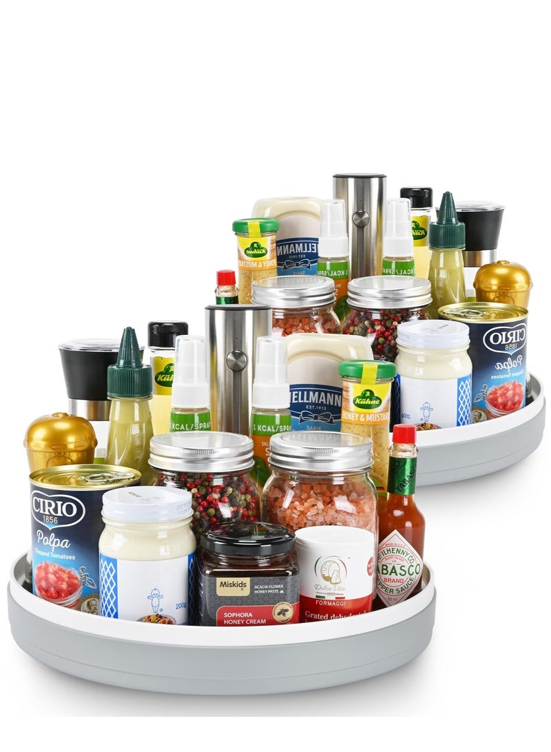 Lazy Susan Turntable Organizer - 12-Inch Rotating Tray for Spices and Condiments Storage - Organize Kitchen and Fridge with Storage Container for Fridge, Pantry, and Cabinet - 2 Pack