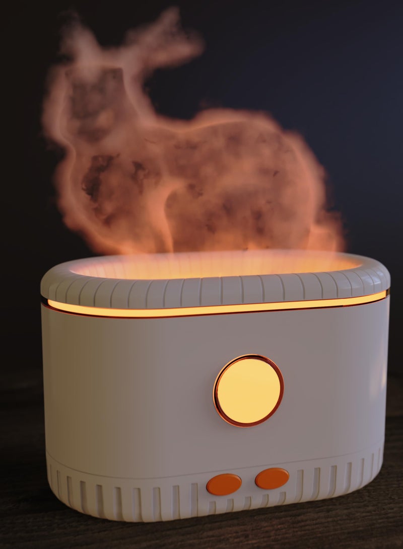 Flame Diffuser, Oil Diffuser, Simulation Flame Oil Diffuser, Fire Humidifier, Flame Diffuser Flame Aroma Scent, Colorful Flame Air Aroma Diffuser Humidifier for Home Bedroom Room Office