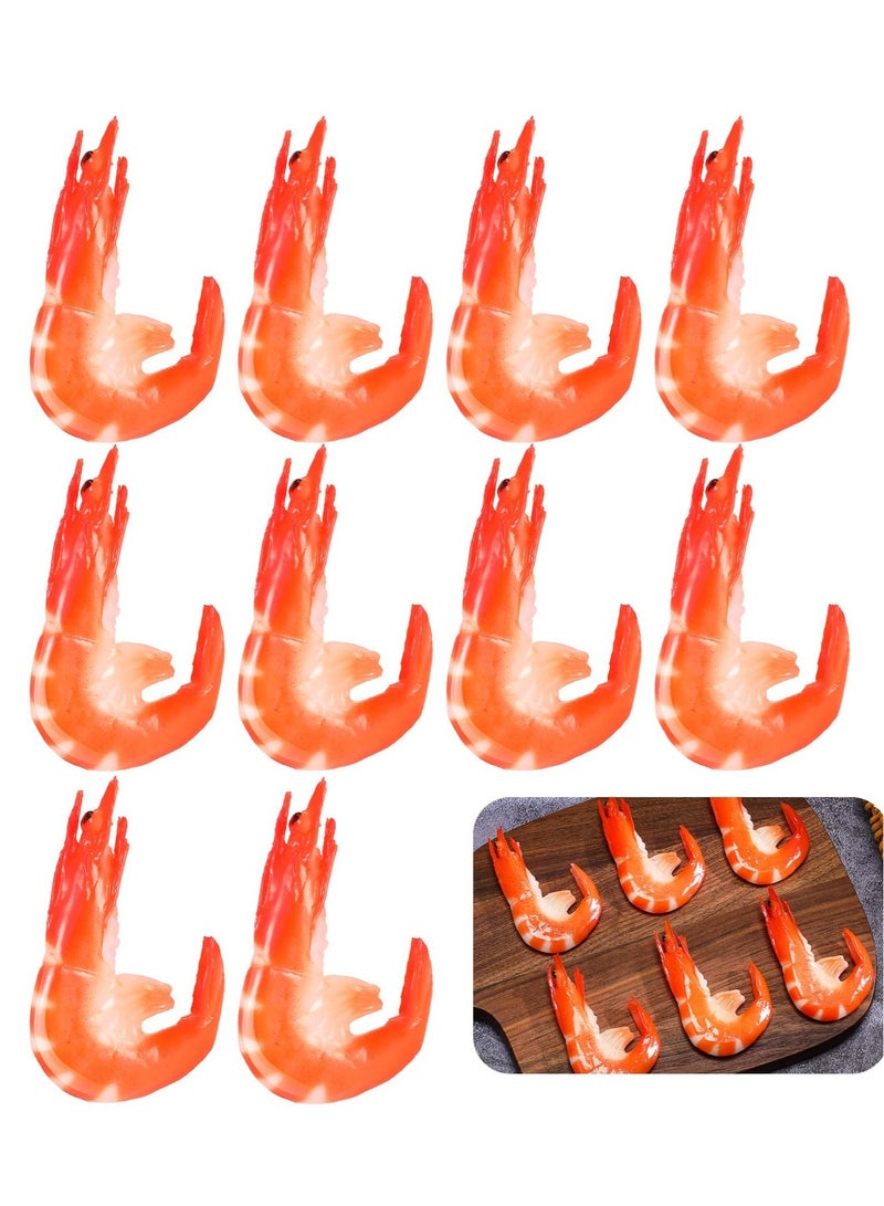 10 Pack Artificial Shrimps Model, Red Simulated Fake Shrimps Model, Suitable for Home Kitchen Party Props Decoration