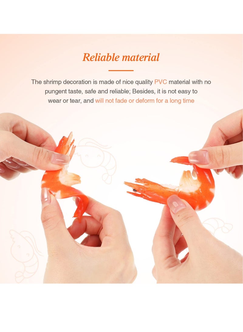 10 Pack Artificial Shrimps Model, Red Simulated Fake Shrimps Model, Suitable for Home Kitchen Party Props Decoration