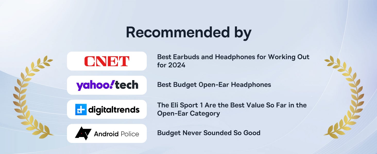 Open Ear Headphones With Directional Acoustics, Punchy Bass, Stable Fit, Ultra-Light Weight, IPX4 Waterproof, ENC Mics, Bluetooth 5.3 Wireless Earbuds For Running, Workout, Gym (Eli Sport 1) Green/White