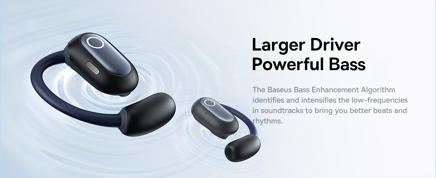 Open Ear Headphones With Directional Acoustics, Punchy Bass, Stable Fit, Ultra-Light Weight, IPX4 Waterproof, ENC Mics, Bluetooth 5.3 Wireless Earbuds For Running, Workout, Gym (Eli Sport 1) Black