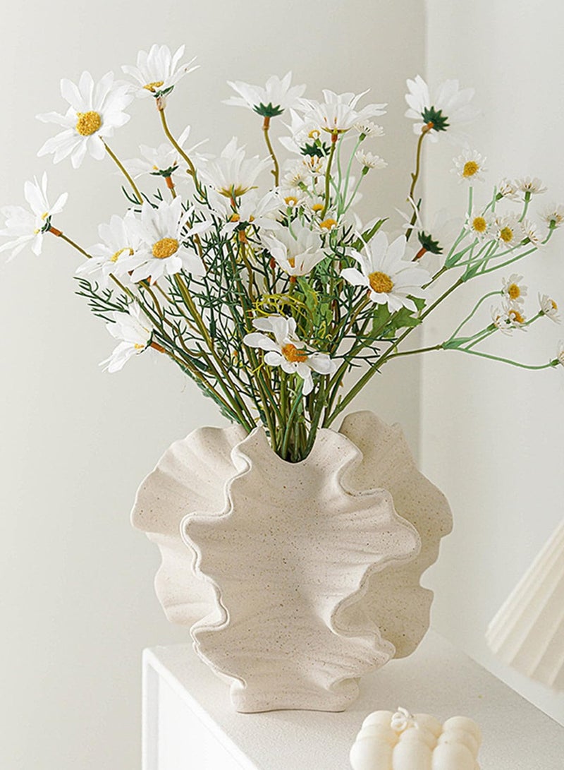 White Ceramic Flower Vase, Modern Flower Vase, Modern Nordic Minimalism Style Vase, Matte Pampas Flower Vases, Dried/Fresh Flower Vase, for Centerpiece Wedding Dinner Table Party