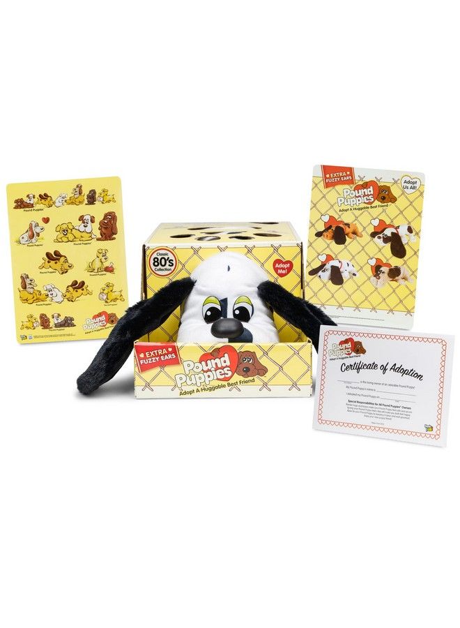 Pound Puppies Classic Plush Dalmation With Black Spots (Long Fuzzy Ears)