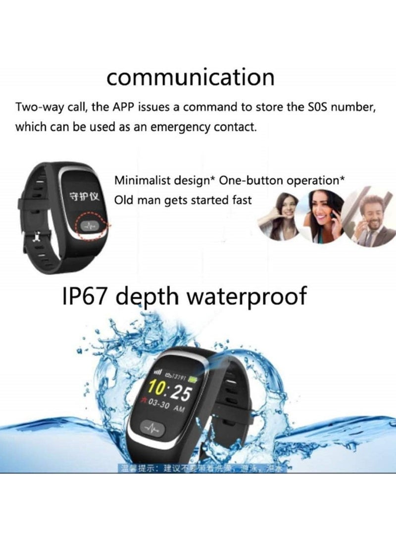 L16 Smart Watch for Seniors, or GPS Watch Phone Tracker with Anti-Lost SOS Call Location Finder Pedometer Real Tracking App Support Android IOS