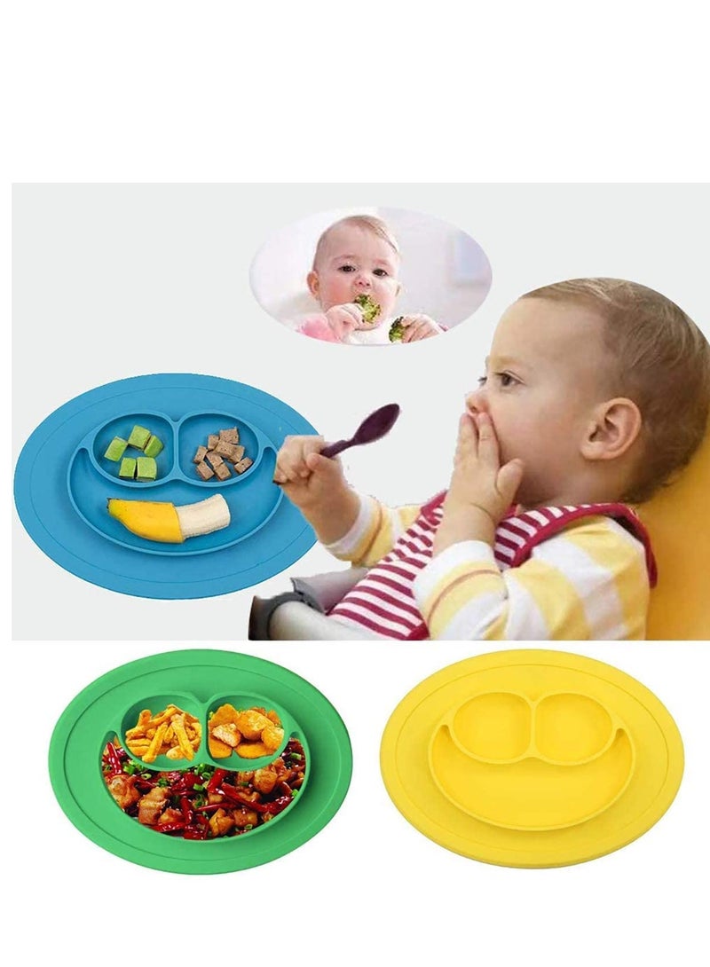 Toddler Plate Portable Baby Plates for Toddlers and Kids Approved Strong Suction Plates for Toddlers Dishwasher Microwave Safe Silicone Placemat