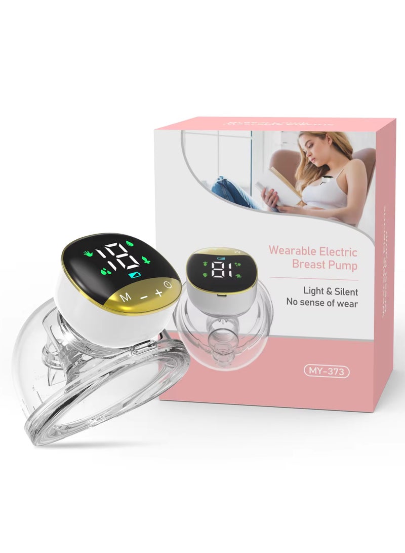 MY-373 LED Wearable Breast Pump, Automatic Silent Electric Breastfeeding Pump with Transparent Pumping Machines