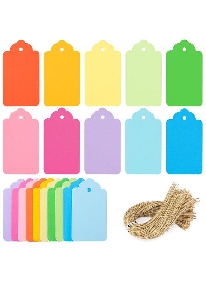 150Pcs Colored Gift Tags Small Paper Tags With String Decorative Hanging Tags Labels 10 Assorted Colors For Gift Box Wedding Clothes