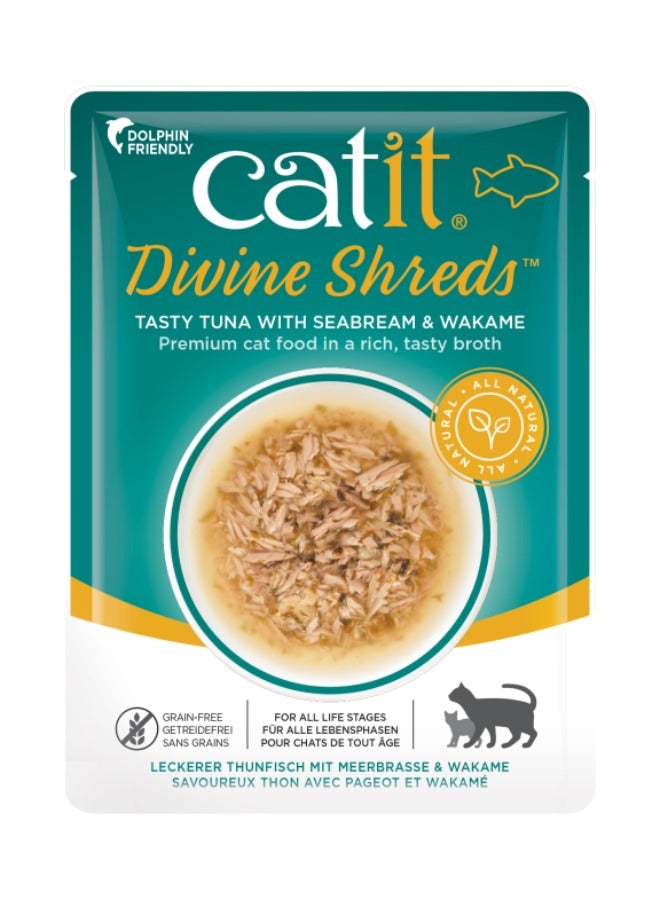 Catit Divine Shreds Tuna with Seabream  Wakame 18pcs