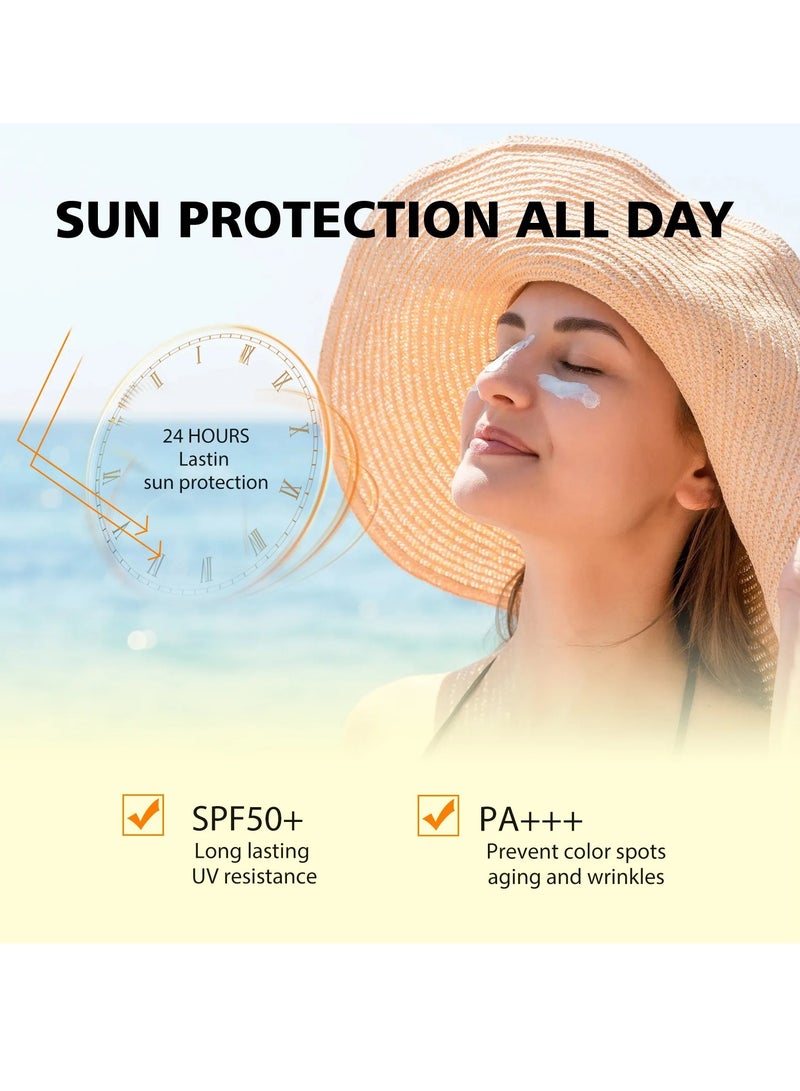 Ehd Sunscreen, Face Sunscreen Moisturizer, Fast Absorption And No Sticky Even Skin Tone UV Sunscreen, Refreshing Protective Physical Chemical Sunblock