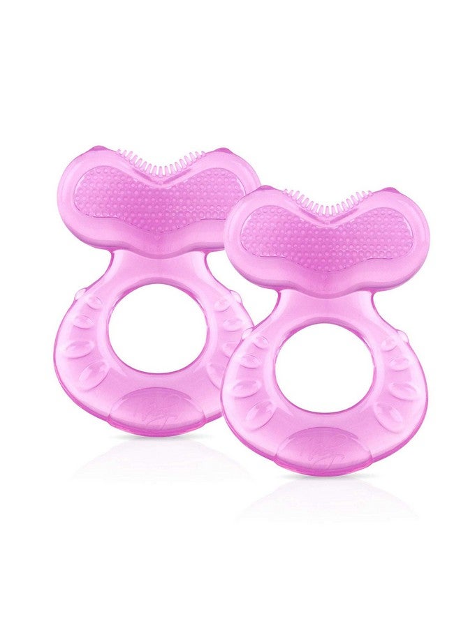 Silicone Teethe Eez Teether With Bristles Includes Hygienic Case Pink (Count Of 2)
