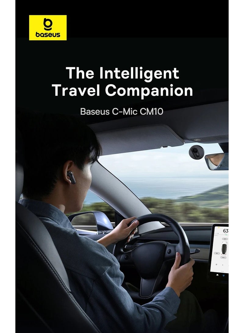 C-Mic CM10 Smart Unilateral Wireless Headphone For Car, Solar Charging Bluetooth 5.3 Wireless Earbuds For Android & iPhone, Ultra Comfort, 45 to 50 Hours Playtime Single-Ear Earbud- Black
