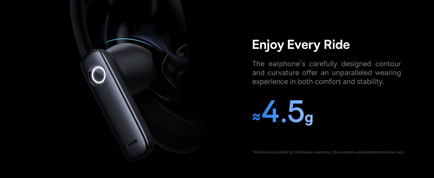 C-Mic CM10 Smart Unilateral Wireless Headphone For Car, Solar Charging Bluetooth 5.3 Wireless Earbuds For Android & iPhone, Ultra Comfort, 45 to 50 Hours Playtime Single-Ear Earbud- Black