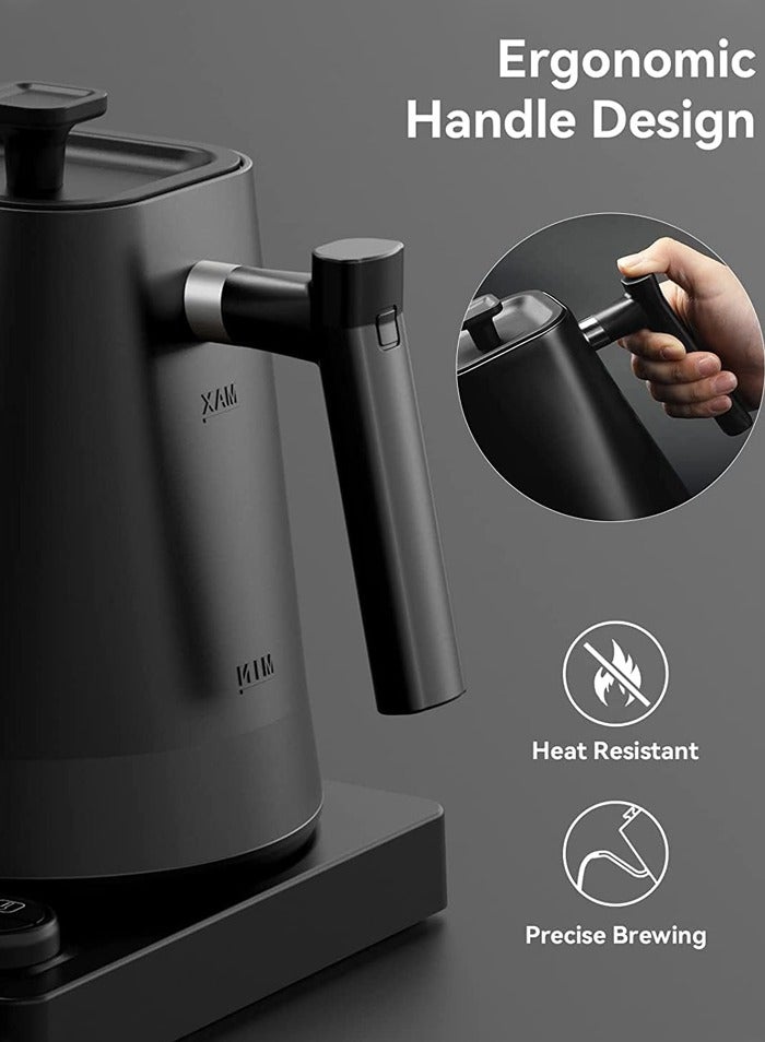 Electric Gooseneck Kettle,Pour Over Kettle for Coffee Tea Brewing,Electric Temperature Control Gooseneck Kettle, 1200W,1L, Matte Black