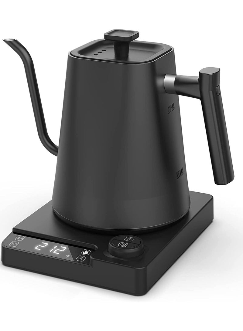 Electric Gooseneck Kettle,Pour Over Kettle for Coffee Tea Brewing,Electric Temperature Control Gooseneck Kettle, 1200W,1L, Matte Black