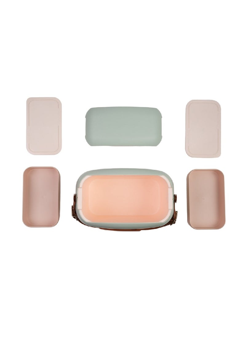 6 Liters Urban Cooler Bag with 2 Containers Matcha Gold | Lunch Box | thermal cooler box | Ice Box, PB- 9344