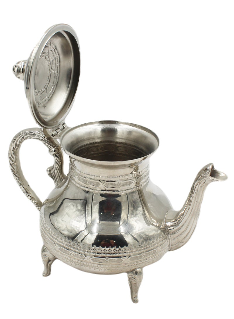 Moroccan Arabic Traditional Silver Plated Tea Pot 20 X 24 cm