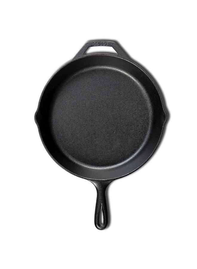 Seasoned Cast Iron Skillet 12 Inch Ergonomic Frying Pan With Assist Handle Black