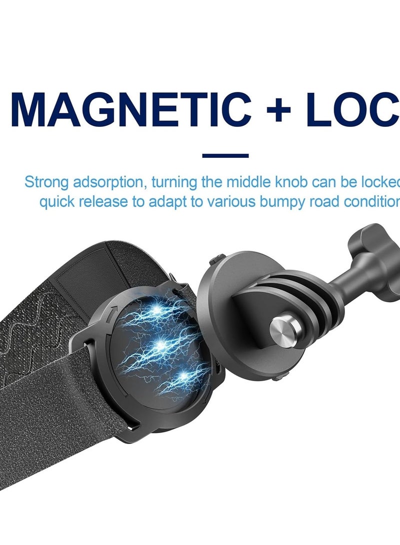 Action Camera Magnetic POV View Bracket 2 in 1 Quick Release Headband Wristband Kit 3 Modes, Compatible With Various Action Cameras GOPRO, Insta360 and Other Series of Sports Cameras.