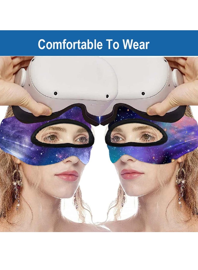 VR Eye Mask Cover VR Mask Sweat Band ,Replace Silicone Face Cover Pad Adjustable Breathable VR Sweat Band for Oculus/Mate Quest 2/Oculus Rifts 2/HTC Vive Pro 2/Oculus Go Quest  (Starry Sky 2pcs)