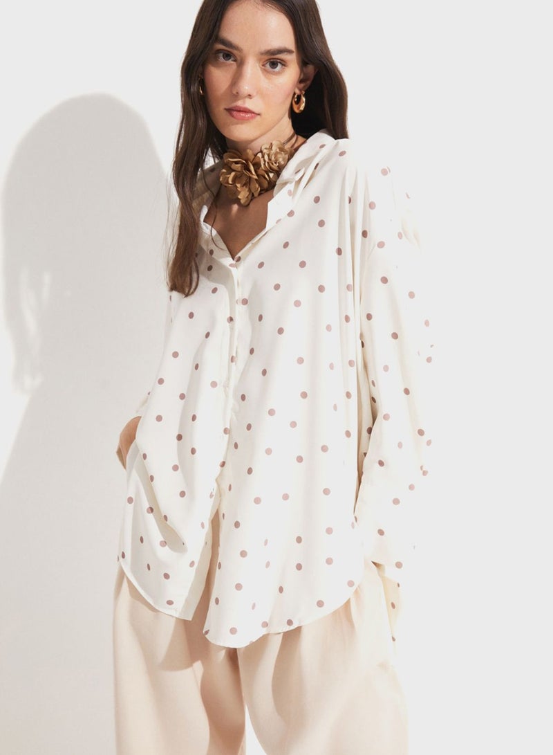 Printed Button Down Shirt