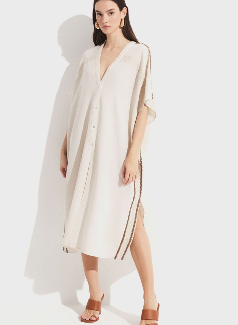 V-Neck Side Slit Tunic