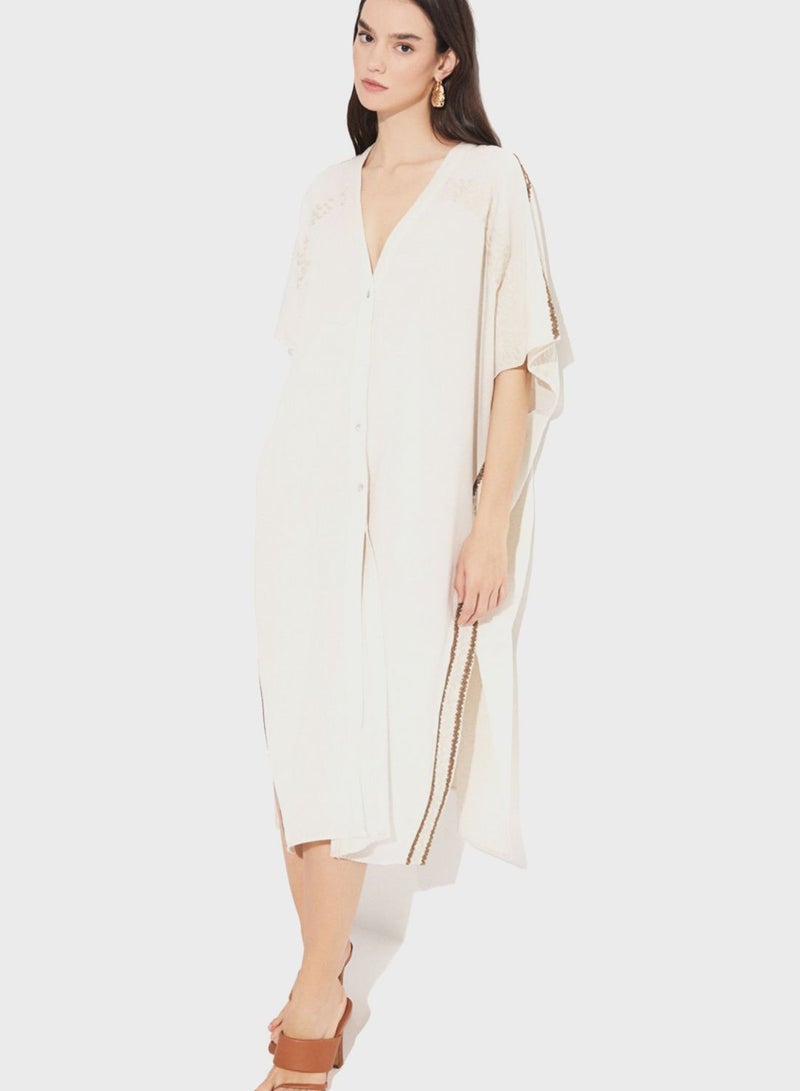 V-Neck Side Slit Tunic