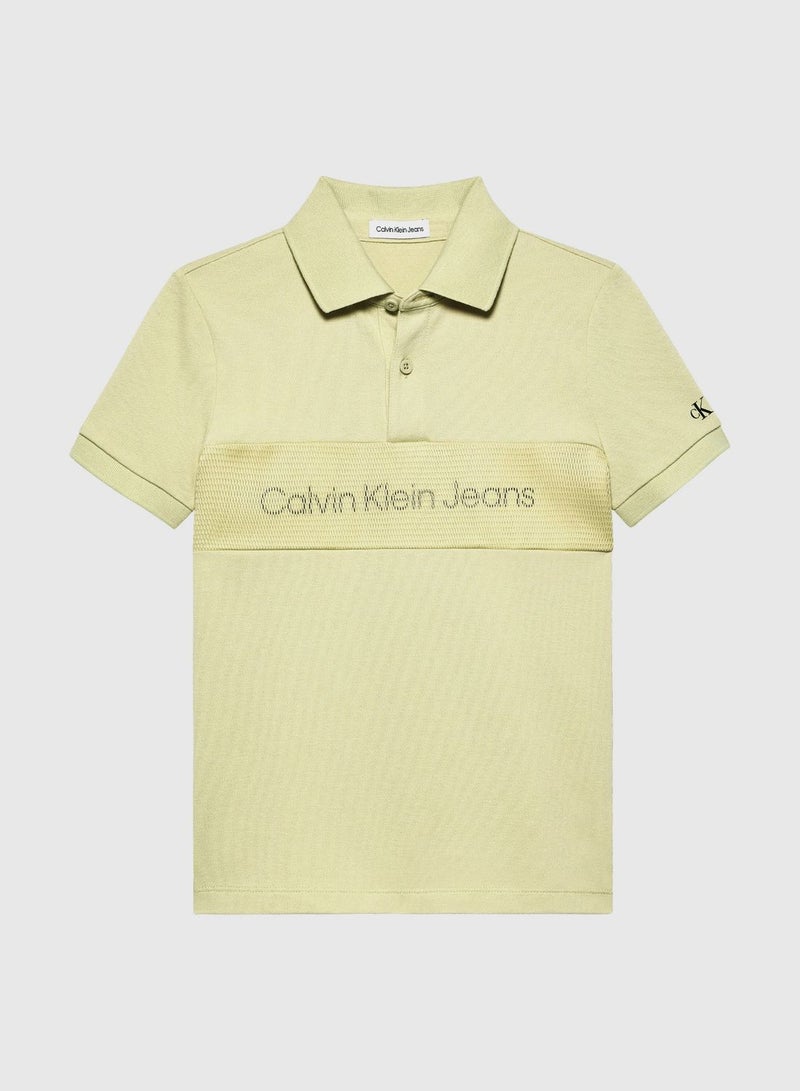 Kids Layered Mesh Polo