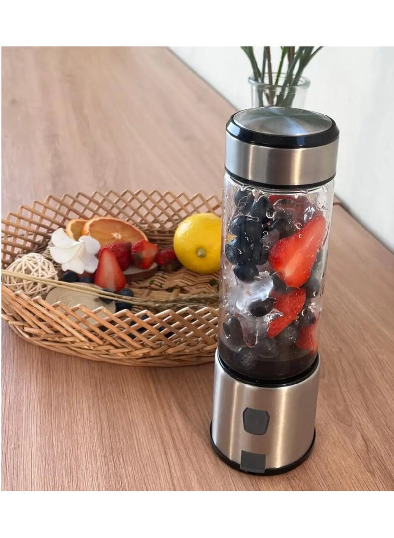 Portable Blender Cup, Electric USB Juicer Blender, Mini for Shakes and Smoothies, Juice,380ml, Six Blades Great Mixing, Light