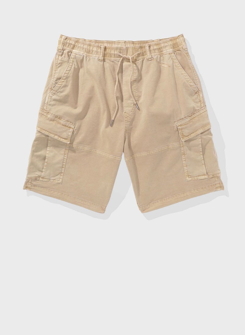 Drawstring Parachute Cargo Shorts