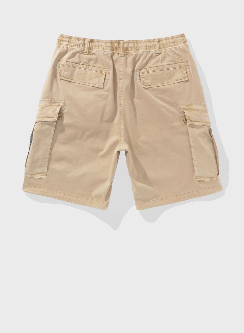 Drawstring Parachute Cargo Shorts