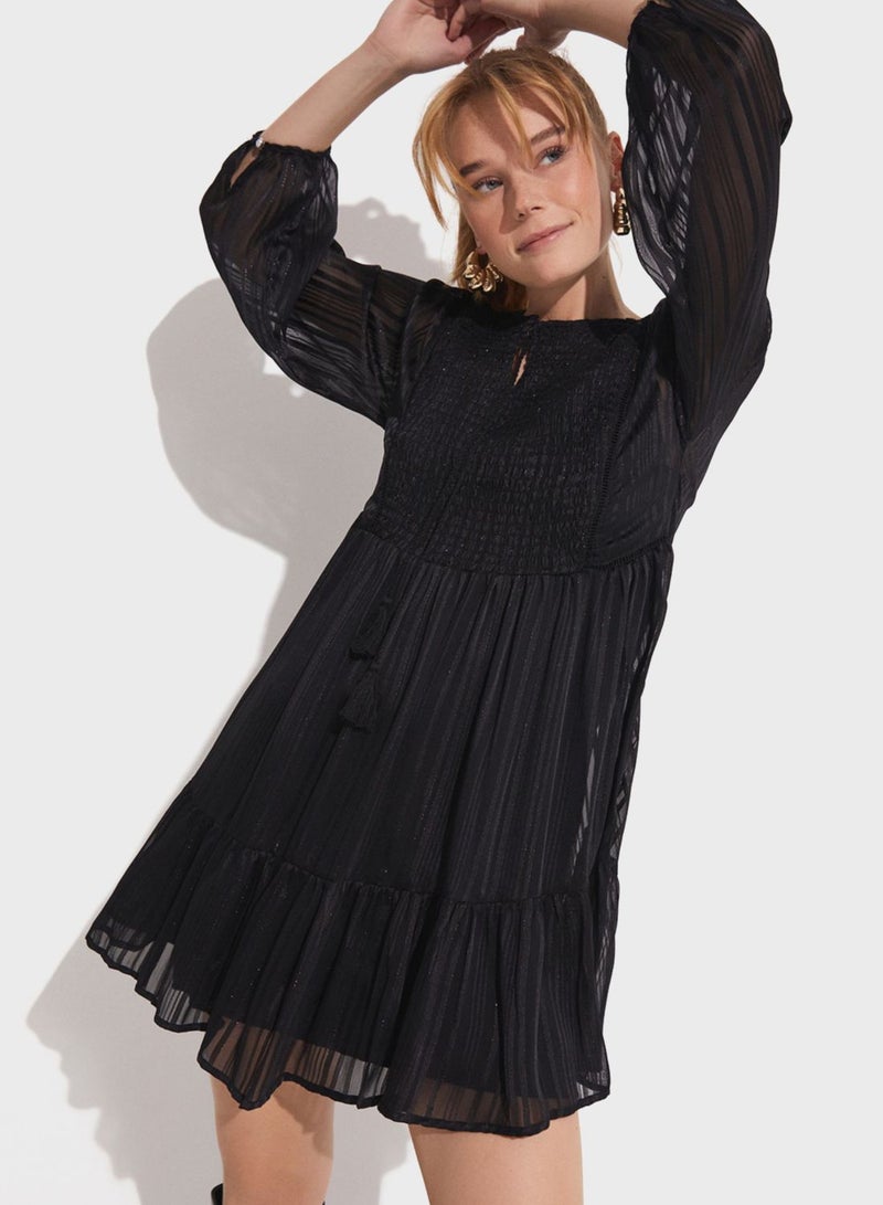 Tiered Puff Sleeve Dress