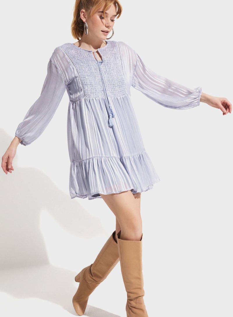 Tiered Puff Sleeve Dress