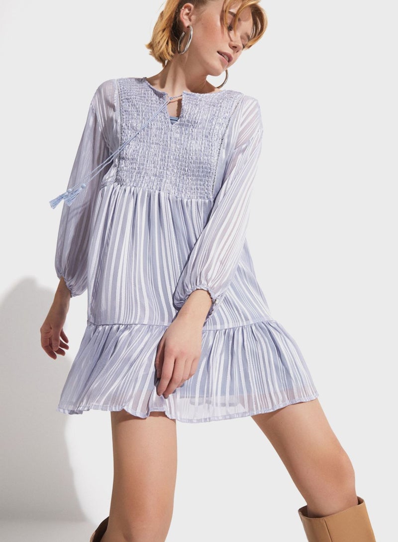 Tiered Puff Sleeve Dress