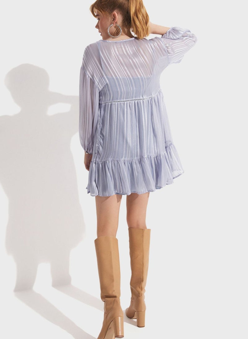 Tiered Puff Sleeve Dress